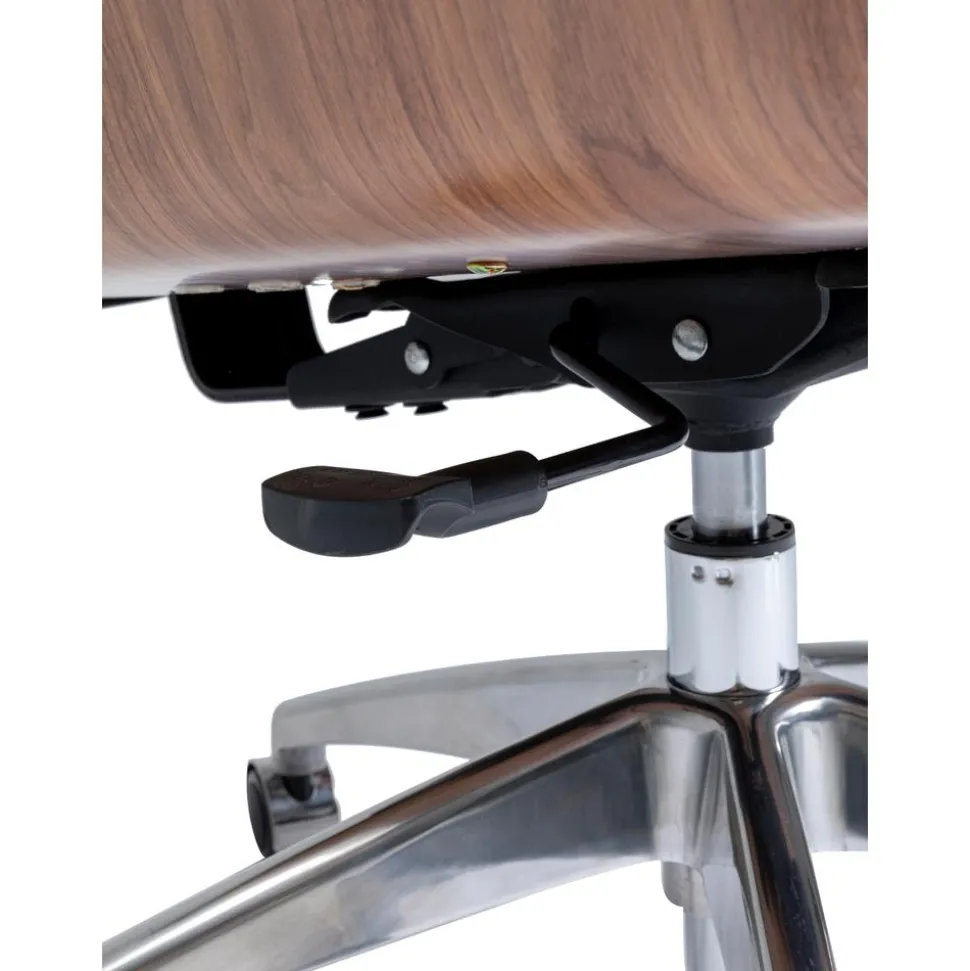 Silla De Oficina De Cuero Sintetico Rouven, Altura Regulable