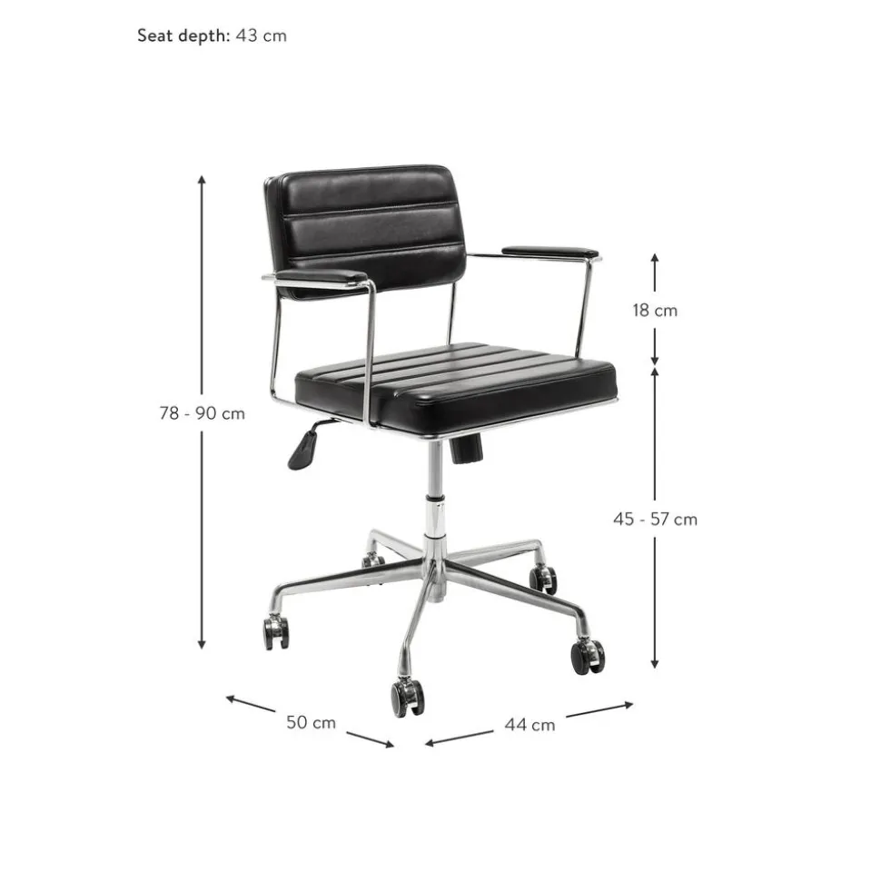 Silla De Oficina De Cuero Sintetico Dottore