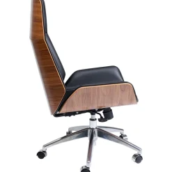 Silla De Oficina De Cuero Sintetico Rouven, Altura Regulable