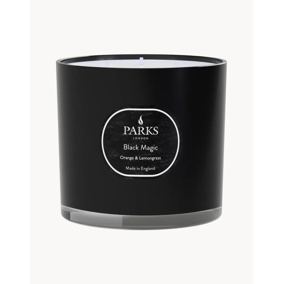 Vela Perfumada Tres Mechas Black Magic (Naranja Lavanda, Geranio, Limoncillo)